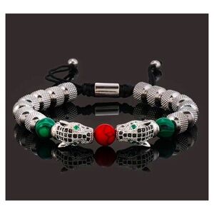 STAINLESS STEEL DOUBLE LEOPARD HEAD BRACELET